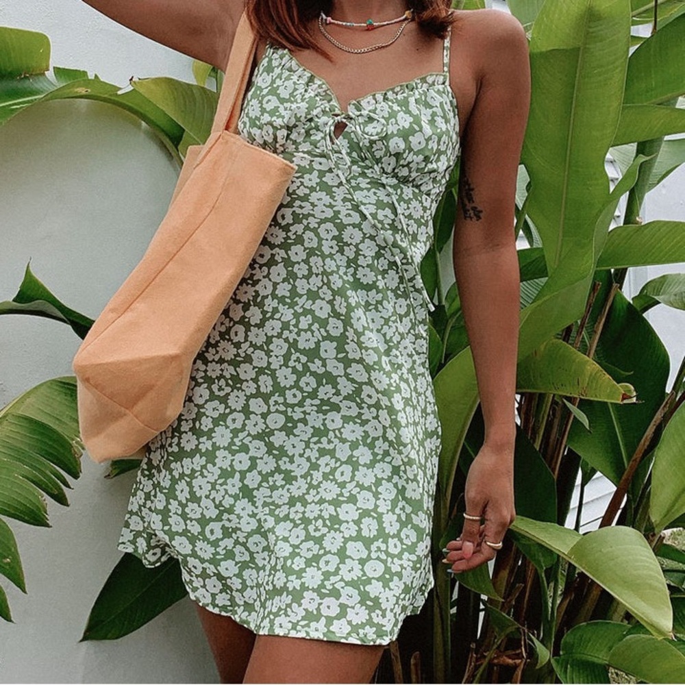 Princess Polly Tasmin Mini Dress Green Floral